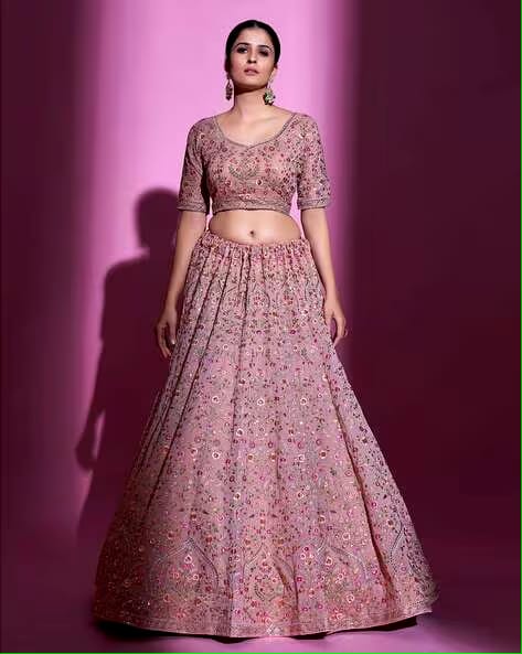 Floral Pattern Lehenga Choli Set